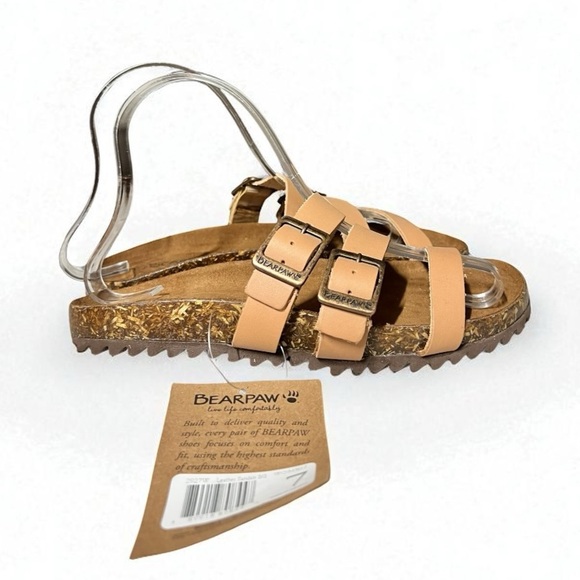 🌻NEW w/tags BearPaw Mercedes Brown Strappy Leather Sandals | Women's Size 7 - Picture 6 of 11